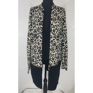Chico's Women's 3 XL Animal Print Cardigan Detachable Bottom Cardigan Sweater